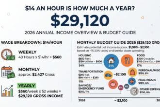 $14 an Hour is How Much a Year? $29,120 Budget Guide 2026